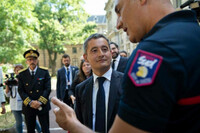 Le ministre de l’intérieur, Gérald Darmanin, lors de sa visite à Lyon, samedi 30 juillet 2022. THIERRY ZOCCOLAN / AFP